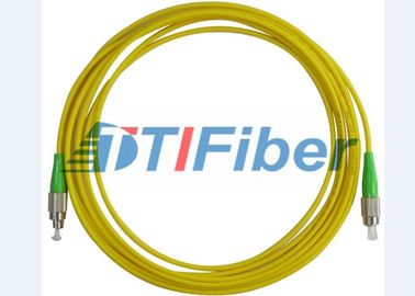 FC/APC-FC/APC Faser-Optikverbindungskabel-Simplexbetrieb 3.0mm gelbe Jacke PVCs