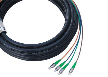4cores imprägniern Faser-Optikzopf mit Verbindungsstücken Sc UPC, schwarzes Kabel
