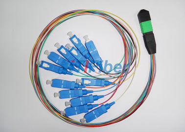 12 Kern MTP Faser-Optikverbindungskabel mit 3.0mm rundem LWL - Kabel