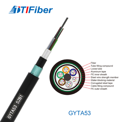 Singlemode Schwarzes des Lichtwellenleiter-GYTA53 für FTTH