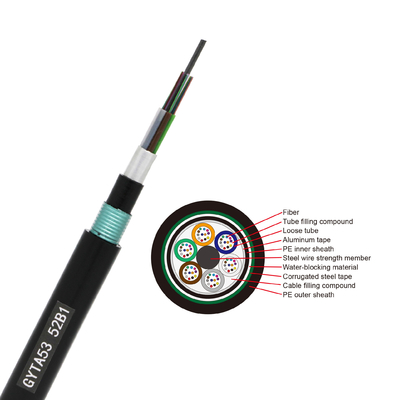 Singlemode Schwarzes des Lichtwellenleiter-GYTA53 für FTTH