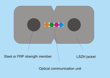 Tropfen-Lichtwellenleiter des Monomode--FTTH mit Stärke-Mitglied des Stahldraht-/FRP